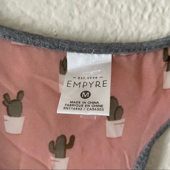 Empyre Grey Tank Sheer Cactus Pocket Tank Top - Picture 6 of 6